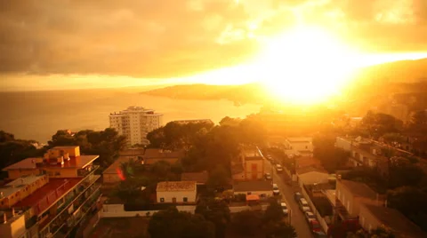 Beatiful sunset with beach and ocean Stock-Footage 32284379