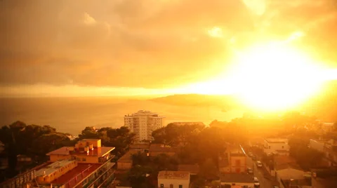 Beatiful sunset with beach and ocean Stock-Footage 32284388