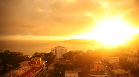 Beatiful sunset with beach and ocean Stock-Footage 32284463