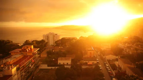 Beatiful sunset with beach and ocean Stock-Footage 32284468