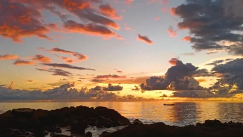 Beatiful sunset at Kota Kinabalu beach Stock Footage 312084346