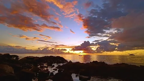 Beatiful sunset at Kota Kinabalu beach Stock Footage 312084352