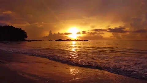 Beatiful sunset at Kota Kinabalu beach Stock Footage 312084675