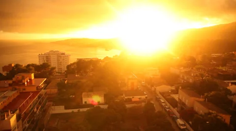 Beatiful sunset with ocean Stock-Footage 32284612