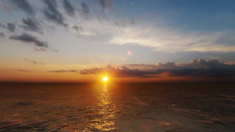 Beatiful sunset over horizon, ocean view Stock Footage 132400613