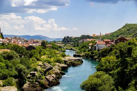 A beatiful view to the city of Mostar Stock Photos