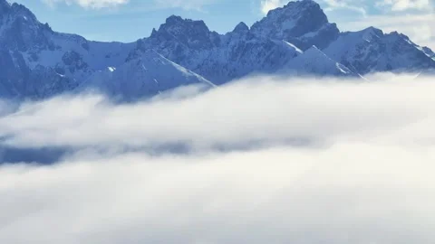 A beatiful view with fog Stock Footage 303850666