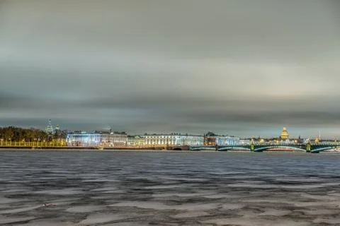 Beatiful view Neva river in Saint Petersburg, Russia 스톡 사진