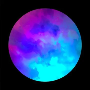 Beatiful Watercolor Sky with Clouds in Circle Boho Design Stockillustratie