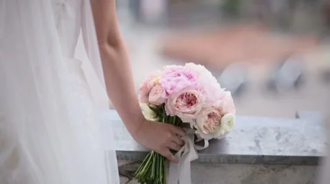 Beatiful white bride garter Stock Footage 64280252