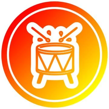 Beating drum circular in hot gradient spectrum Ilustração Stock