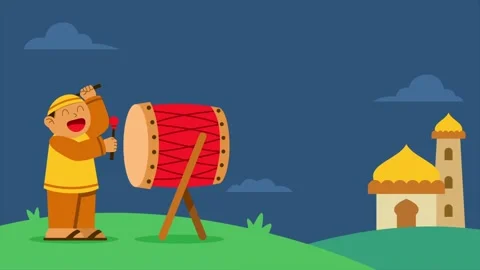 Beating Drum During Holy Month Stock Footage 330145777