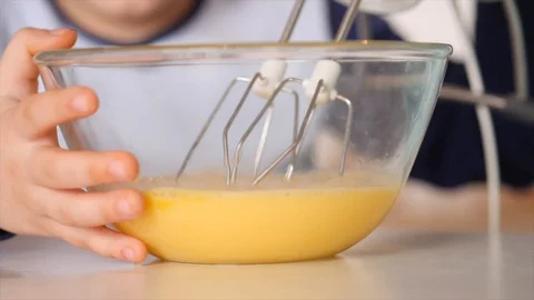 Beating eggs in close-up Stock Footage 89332881
