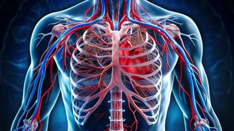 Beating healthy human heart x-ray concept for anatomy school education Video stock 325879108