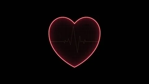 Beating heart and cardiogram inside the heart Stock Footage 196577002