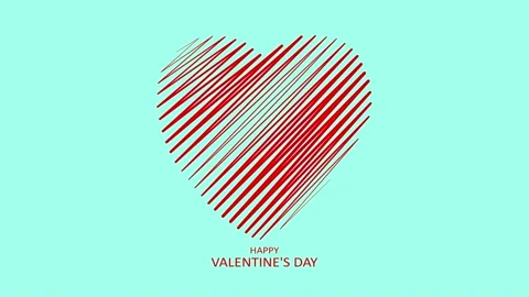 A beating heart on a blue background. Happy Valentine's Day Stock Footage 170086461