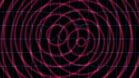Beating heart grid background in a seamless looping motion Stock Footage 342337834