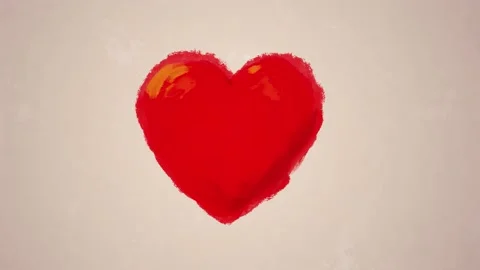 Beating heart hand drawn animation Stock Footage 136330280