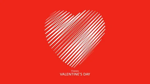 Beating heart on a red background. Congratulatory banner. Happy Valentine's Day Stock Footage 170086453