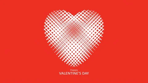 Beating heart on a red background. Congratulatory banner. Happy Valentine's Day Stock Footage 170086459