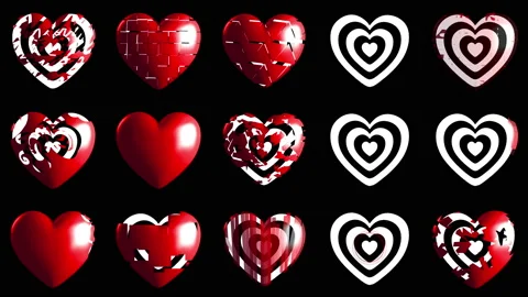 Beating hearts. Design. Animated background. Stock-Footage 160849453
