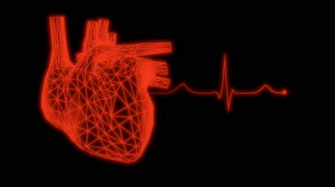 Beating Human Heart — Irregular Mesh Stock Footage 58371728