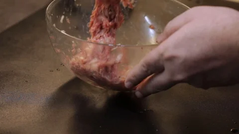 Beating minced meat Video stock 103984905