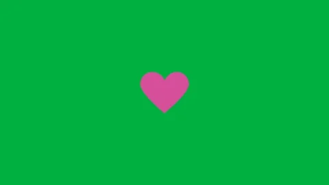 Beating pink heart 4k animation with green screen background Stock Footage 296121753