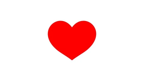 Beating Red Graphic Heart Icon, 4K Ultra HD, 3840x2160 Stock Footage 107998807