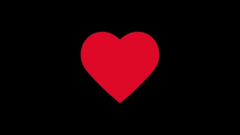 Beating Red Heart Animation on Black Background, Looping Animation Heartbeat Video stock 314754469