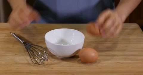 Beating Whole Organic Eggs Stock Footage 83251896