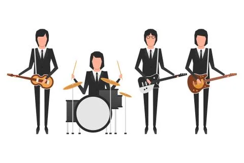 The Beatles band Stock Illustration