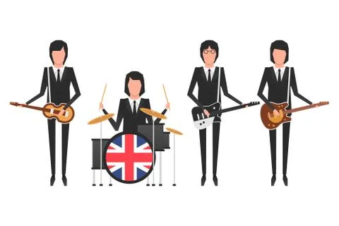 The Beatles band Stock Illustration
