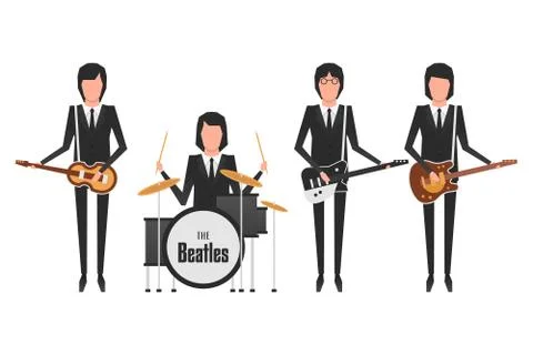 The Beatles band Stock Illustration