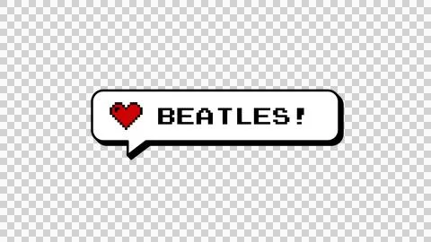 The Beatles comment balloon in 8-bit pixel art neubrutalism style Stock Illustration