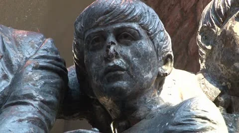 Beatles Statue Stock Footage 8953521