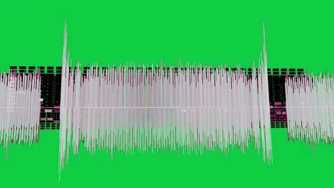 On beats 3D waveform pulsing, spiking, splitting into gaps on transparent canvas Stock Footage 341869543