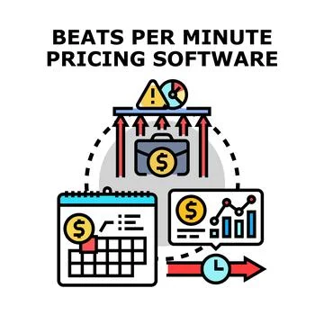 Beats per minute pricing software concept Ilustração Stock