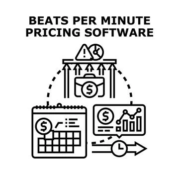 Beats per minute pricing software concept Ilustração Stock