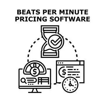 Beats per minute pricing software concept illustration Stock Illustration