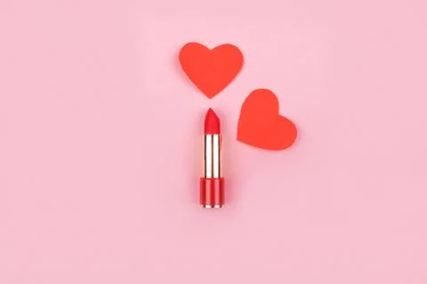 Beaty flatlay in pink Stock Photos