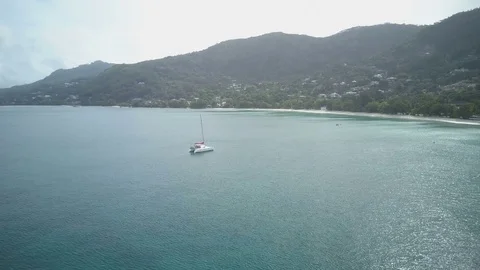 Beau Vallon Boat Stock Footage 80388467