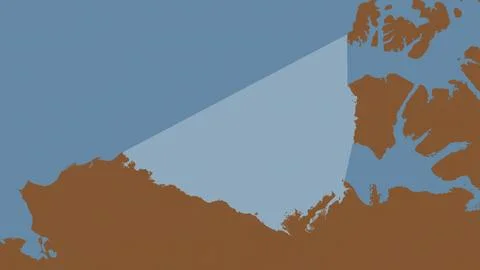 Beaufort Sea highlighted on a tiled pattern colored map Illustrazione stock