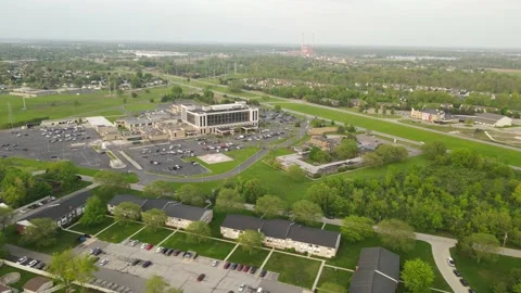 Beaumont Hospital building complex in Trenton aerial drone distance view