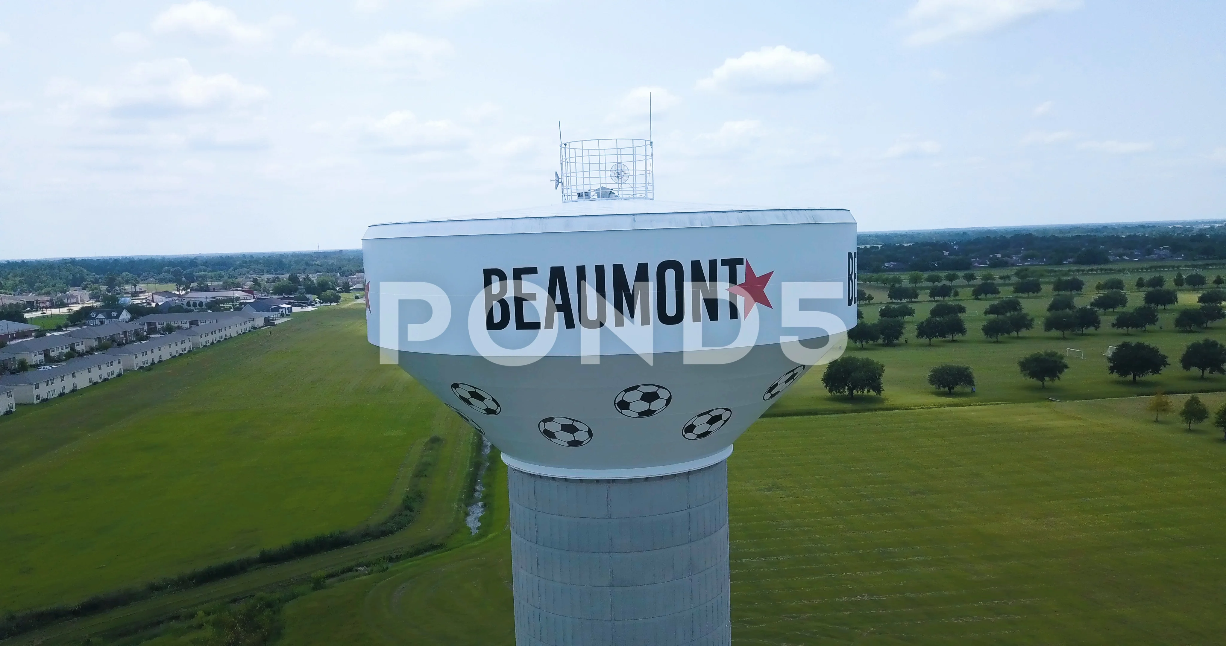 Beaumont Texas Aerial Water Tower Soccer Fields