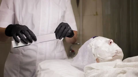 The beautician performs the procedure of mesotherapy Stock Footage 134329459