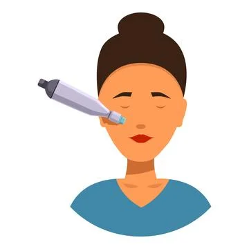 Beautician using professional laser device on female client face Stock Illustration