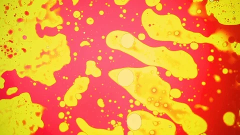 Beautidul liquid dye pattern with red and yellow color Stock Footage 127867186