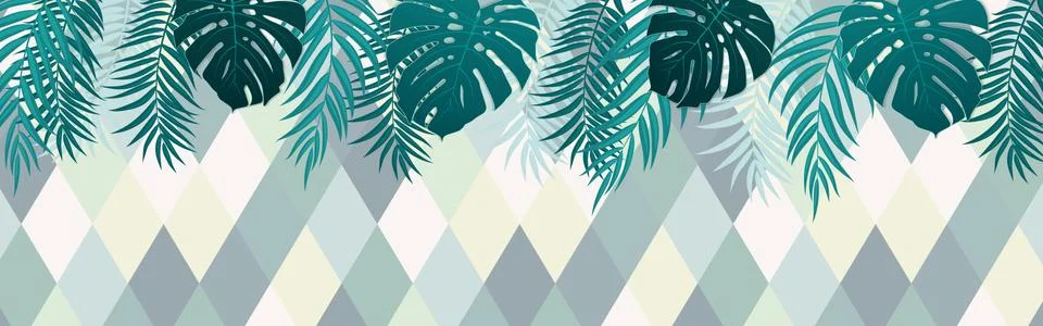 Beautifil Palm Tree Leaf  Silhouette Background Vector Illustration Stockillustratie