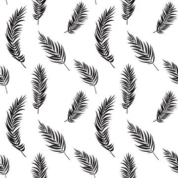 Beautifil Palm Tree Leaf  Silhouette Seamless Pattern Background  Illustratio イラスト素材